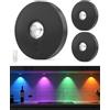 WUYOR Faretto LED RGB ricaricabile con telecomando, cambia colore, lampada da incasso a LED, magnetica, dimmerabile, illuminazione per armadi, senza fili, con funzione temporizzazione, colore nero, 3