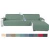 Ystyle Fodera Per Divano Angolare A 2 Posti, Copridivano Natalizio Angolo Con Braccioli, Rivestimento Protezione Impermeabile Antiscivolo Antigraffio, Copertura Gatto Cani (210 CM, Verde Chiaro)