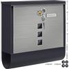 MONZANA® Cassetta Postale da Esterno 31x10x34 cm 2 Chiavi Targhetta Nome Cassette Lettere Box Posta da Muro Post Box Buca Portalettere Portagiornale