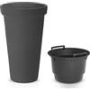 Casaria® Vaso in Plastica per Piante 42L 63x40cm XXL Fioriera Alta Rotonda Vaso Alto da Fiori Balcone Porta Piante Terrazza Vasi da Esterno Fioriere