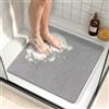 HITSLAM Tappetino Doccia Antiscivolo, 53x53cm Tappetino Vasca Antiscivolo da Bagno Senza ventose, Morbido PVC Luffa Tappetino Bagno, Asciugatura rapida, Drenaggio efficiente, Grigio