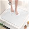 HITSLAM Tappetino Doccia Antiscivolo, 53x53cm Tappetino Vasca Antiscivolo da Bagno Senza ventose, Morbido PVC Luffa Tappetino Bagno, Asciugatura rapida, Drenaggio efficiente, Bianco