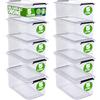 Deuba® 8x Contenitore Trasparente 5L con Coperchio BPA Free Scatole Impilabili Scatola Organizer Cucina Congelatore Contenitori Plastica Box Frigo