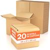Eurocali 20 Scatole di Cartone 24x21x20 cm Eurocali per Trasloco Spedizioni E-Commerce Imballaggio Deposito - Scatoloni Mono Onda Made in Italy Rettangolari Multiuso Cartone Resistente Durevole - Colore Avana