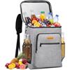 SUNTRIVA Zaino Termico Frigo 24L Mantiene il Caldo e il freddo,Impermeabile,Grigo