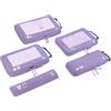 ECOHUB 5 Pezzi Organizer Valigia Compressione Salvaspazio Accessori Viaggio Utili Packing Cubes Set Organizzatore Viaggio Sacchetti Travel Essentials Kit Viaggio Aereo(Viola Chiaro)