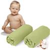 Dreamzie - Set 2 Lenzuolo con Angoli Cotone Bambini - 60x120/ 70x140- Oeko Tex certificato - Verde - Lenzuolo con Angoli 60x120/ 70x140