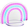 Baroni Home Lampada Arcobaleno, Lampada LED Decorativa Effetto Neon, Luce da Tavolo Rosa e Celeste con Cavo USB 1,8m, Perfetta per Soggiorno, Cameretta e Atmosfera 16x10x12 cm
