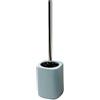 Baroni Home Scopino WC con Porta Scopino in Ceramica Style Modern, Accessori Bagno WC, Scovolino Water in Ceramica Resistente, 10,5x10,5x41 cm, Blu Avio