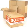 Eurocali 30 Scatole di Cartone 27x32x23 cm Eurocali per Trasloco Spedizioni E-Commerce Imballaggio Deposito - Scatoloni Mono Onda Made in Italy Rettangolari Multiuso Cartone Resistente Durevole - Colore Avana