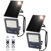Aigostar faretto Solare con Telecomando,200W Faro LED Esterno con Pannello Solare,2000LM, 6500K Bianco Freddo,IP65 Impermeabile, faretto da Esterno,per giardini, terrazze,garage,Confezione da 2