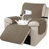 Ystyle Copripoltrona Relax Reclinabile 1 Posto, Copri Poltrona Con Braccioli, Copripoltrona 1 Posto Con Braccioli, Copripoltrone Con Fascia Elastica, Copridivano Reclinabile, Caffè Chiaro
