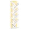 HOOBRO Scaffale a 8 Ripiani ad Albero, Libreria da Terra Angolare, Moderno Scaffale Portaoggetti con Struttura in Metallo, Ideale per Libri, CD, Soggiorno, Camera da Letto, Ufficio, Bianco EWW08CDSJ01