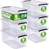 Deuba® 6x Contenitore Trasparente 5L con Coperchio BPA Free Scatole Impilabili Scatola Organizer Cucina Congelatore Contenitori Plastica Box Frigo