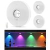 WUYOR Lampade LED RGB Ricaricabili con Telecomando, Lampada da Cucina Sotto Armadio con Batteria 1500mAh, Intensità Regolabile e Timer, Illuminazione Senza Fili da Incollare per Armadio, Bianca