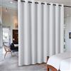PONY DANCE Tenda grande grande - Paravento divisorio rimovibile - Tenda oscurante con occhielli, per soggiorno, camera da letto, spazio condivisione privacy, 457 L su 274 cm H, grigio bianco, 1 pz