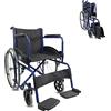 Mobiclinic®, Sedia a rotelle, Auto-propulsa, Carrozzina pieghevole, Alcazaba, Seduta 46 cm, Sistema per superare i cordoli, Braccioli imbottiti, Poggiapiedi ribaltabili, Leggera, Freno sulle ruote