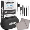 Udivita Kit Pulizia Apparecchi Acustici 9in1 Uditools - Custodia Tascabile - Set Accessori con Spazzole Scovolino Filo Ultra-Slim e Magnete Estrai-Batterie - Compatibile con Modelli BTE RIC ITE e Auricolari
