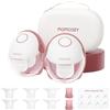 Momcozy M6 Tiralatte Elettrico Indossabile Mani Libere 24mm, 2 Pezzi, Rosso