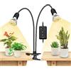 SANSI Lampada per piante a LED da interno, 20W (equivalenti a 300W) spettro completo 2 clip a collo di cigno con timer 4/8/12 ore, lampada di crescita con PPFD elevato per giardino, serra