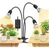 SANSI Lampada a LED per Piante da Interno, 30W (equivalenti a 450W) Spettro Completo 3 Clip a Collo di Cigno con Timer 4/8/12 Ore, Lampada di Crescita con Alta PPFD per Giardino, Serra