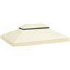 Outsunny Tetto di Ricambio per Gazebo 4x3 m a 2 Livelli Bianco Crema