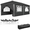 BRICOZONE Gazebo Con Pareti Laterali Finestre E Porte Removibili Pieghevole Impermeabile Altezza Regolabile Struttura Pop Up Resistente In Metallo Per Giardino Eventi Feste E Catering 3x6 Metri Nero