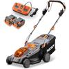 FUXTEC Tagliaerba a batteria FX-E2RM43PRO - 43 cm larghezza taglio - 40V batteria litio - trazione con velocità variabile - funzione mulching - regolazione altezza 25-75 mm