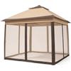 MEGAOFFERTE.IT Gazebo Da Giardino Pop Up 3.33 x 3.33 Metri Altezza Regolabile Da 2.7 A 2.9 M Con Zanzariere Removibili E Borsa Trasporto Per Patio Piscina Campeggio Feste Kaki