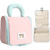 Carttiya Beauty Case da Viaggio Donna, Impermeabile Borsa da Toilette con Gancio Nylon Beauty Case da Appendere per Donne e Ragazze (Rosa)