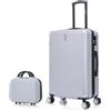 CELIMS - Valigie leggere approvate da 100+ compagnie aeree per un viaggio in tutta fiducia, grigio, Moyenne + Vanity, Media + Vanity