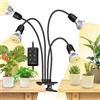 SANSI Lampada a LED per piante da interno, 40W (equivalenti a 600W) spettro completo 4 clip a collo di cigno con timer 4/8/12 ore, lampada di crescita con alta PPFD per giardino, serra
