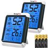 TempPro ThermoPro TP55 2 Pezzi Termometro Igrometro Digitale da Interno per Casa Misuratore di umidità e Temperatura da Ambiente Termoigrometro Professionale con Schermo Touchscreen e Retroilluminazione