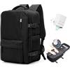 HPLQQ Zaino Ryanair 40x30x20 Sottovuoto Bagaglio a Mano Donna Zaino da Viaggio 40x30x20 Wizzair Borse da Cabina per Easyjet Uomo per Laptop 14 Pollici Trekking Casual Daypack,D01-Nero