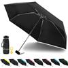 Vicloon Mini Ombrello Portatile Pieghevoli, Leggero Compatto Antivento Ombrello da Viaggio con Piatto Manico, Pioggia e UV Protezione per Uomo e Donna Protezione UPF>50+(Nero)