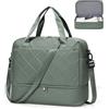 HPLQQ Borsone da Viaggio Donna Bagaglio a Mano Ryanair 40x30x20, Borsa Sportiva Borsone da Palestra con Scomparto per le Scarpe, Borsa da Weekend, Ospedale Parto, Danza,H03-Verde militare