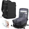 HPLQQ Zaino Easyjet Zaino Sottovuoto da Viaggio con Pompa Aereo Bagaglio a Mano Borsa da Cabina per Uomo e Donna Lavoro e Scuola Trekking Casual Daypack Impermeabile per laptop 15.6",P1-Nero