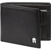 SPARTANO Portafoglio Uomo con Protezione RFID, 11 Slot per Carte Credito, 1 Tasca Portamonete, 2 Scomparti Banconote, 3 Tasche interne - ZEUS (Nero)