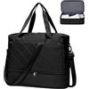 HPLQQ Borsone da Viaggio Donna Bagaglio a Mano Ryanair 40x30x20, Borsa Sportiva Borsone da Palestra con Scomparto per le Scarpe, Borsa da Weekend, Ospedale Parto, Danza,H02-Nero