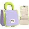 Carttiya Beauty Case da Viaggio Donna, Impermeabile Borsa da Toilette con Gancio Nylon Beauty Case da Appendere per Donne e Ragazze (Viola)