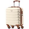 Flight Knight Valigie Rigide in ABS Leggere a 4 Ruote - Bagaglio a Mano Approvato per Oltre 100 Compagnie Aeree Come British Airways, Ryanair E Easyjet, Valigia Da Cabina 45x36x20cm