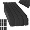 Teodute 12 Pezzi Lamiera Zincata, 110 x 42cm 11 m² Onduline per Coperture Tettoie, Facili da Installare, Ondulina per Tettoie per Auto Casette da Giardino e Decorazioni Murali (Nere)