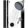 AREBOS Doccia Solare | 20 Litri | 221 cm | con termometro Integrato | incl.Copertina | soffione Doccia Tondo | con Doccia a Piedi | Doccia da Giardino con Attacco per Tubo Flessibile da Giardino
