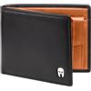 SPARTANO Portafoglio Uomo con Protezione RFID, 11 Slot per Carte Credito, 1 Tasca Portamonete, 2 Scomparti Banconote, 3 Tasche interne - ZEUS (Arancione)