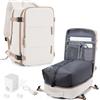 HPLQQ Zaino Ryanair 40x30x20 Zaino Sottovuoto da Viaggio con Pompa Aereo Bagaglio a Mano Borsa da Cabina per Uomo e Donna Lavoro e Scuola Casual Daypack Impermeabile per laptop 14",L-Beige-marrone
