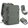 HPLQQ Zaino Easyjet 45x36x20 Zaino da Viaggio Aereo Bagaglio a Mano 32L Borsa da Cabina per Uomo e Donna Lavoro e Scuola Trekking Casual Daypack Impermeabile per laptop 15.6",D-Verde militare