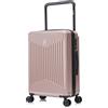 CELIMS - Valigia di medie dimensioni rigide 4 ruote 65 cm Wide Trolley | Valigia bunker 20kg | Abs Leggero | Serratura integrata | Bagaglio da viaggio | Serratura TSA | Oro rosa
