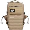 ELITRAINX - Zaino tattico idrorepellente da 45 l, per sport, cabina aereo, palestra, scomparto per computer, personalizzabile, tessuto Oxford 1000D, Crema Cachi