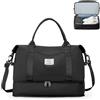 HPLQQ Borsone da Viaggio Donna Bagaglio a Mano Ryanair 40x30x20, Borsa Sportiva Borsone da Palestra con Scomparto per le Scarpe, Borsa da Weekend, Ospedale Parto, Danza,A02-Nero