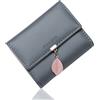 Roulens Portafoglio in pelle PU borsa con RFID da donna con ciondolo foglia con cerniera